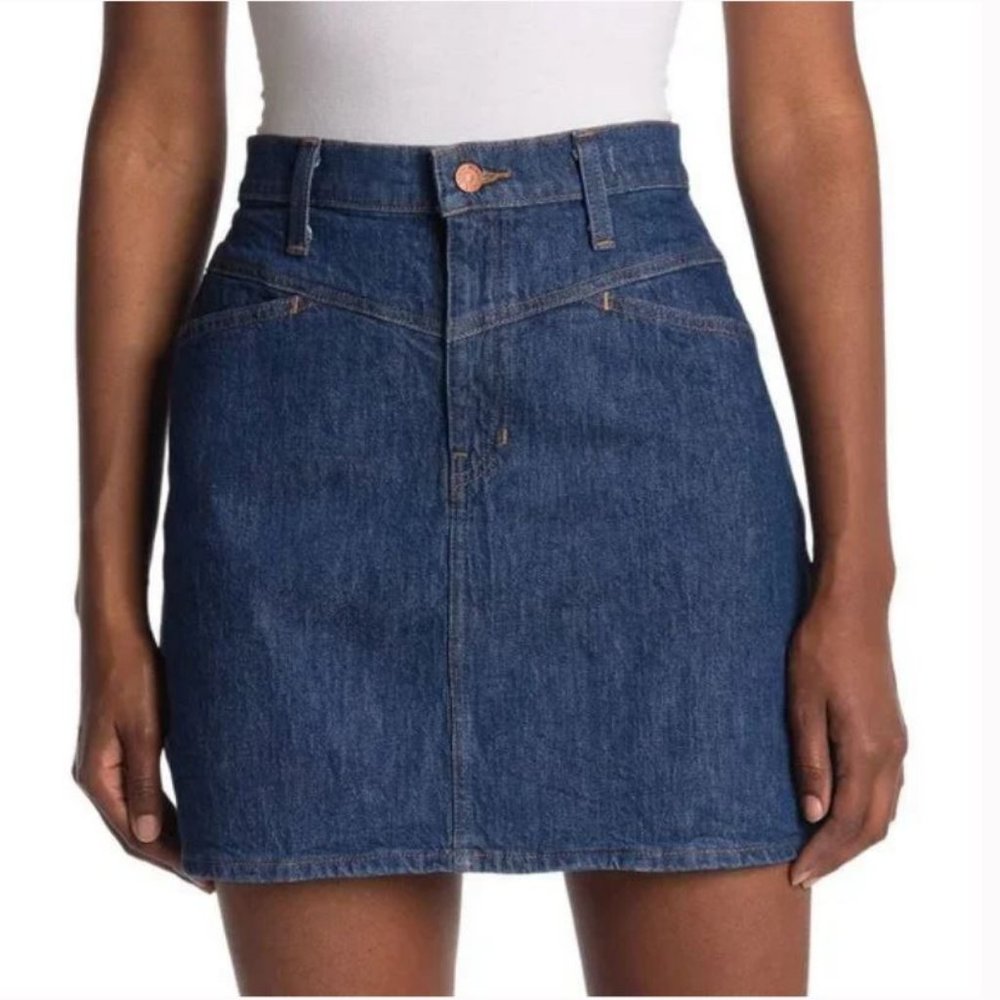 Madewell "Novelty Yoke" A-line Stretch Denim Skirt